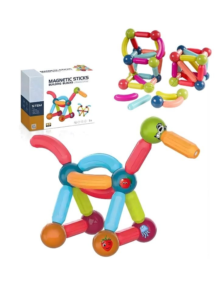 Premium Magnetic Sticks Building Blocks Toy Set – Colorful STEM Construction Toy for Kids, Creative Learning & Motor Skill Development - Image 1